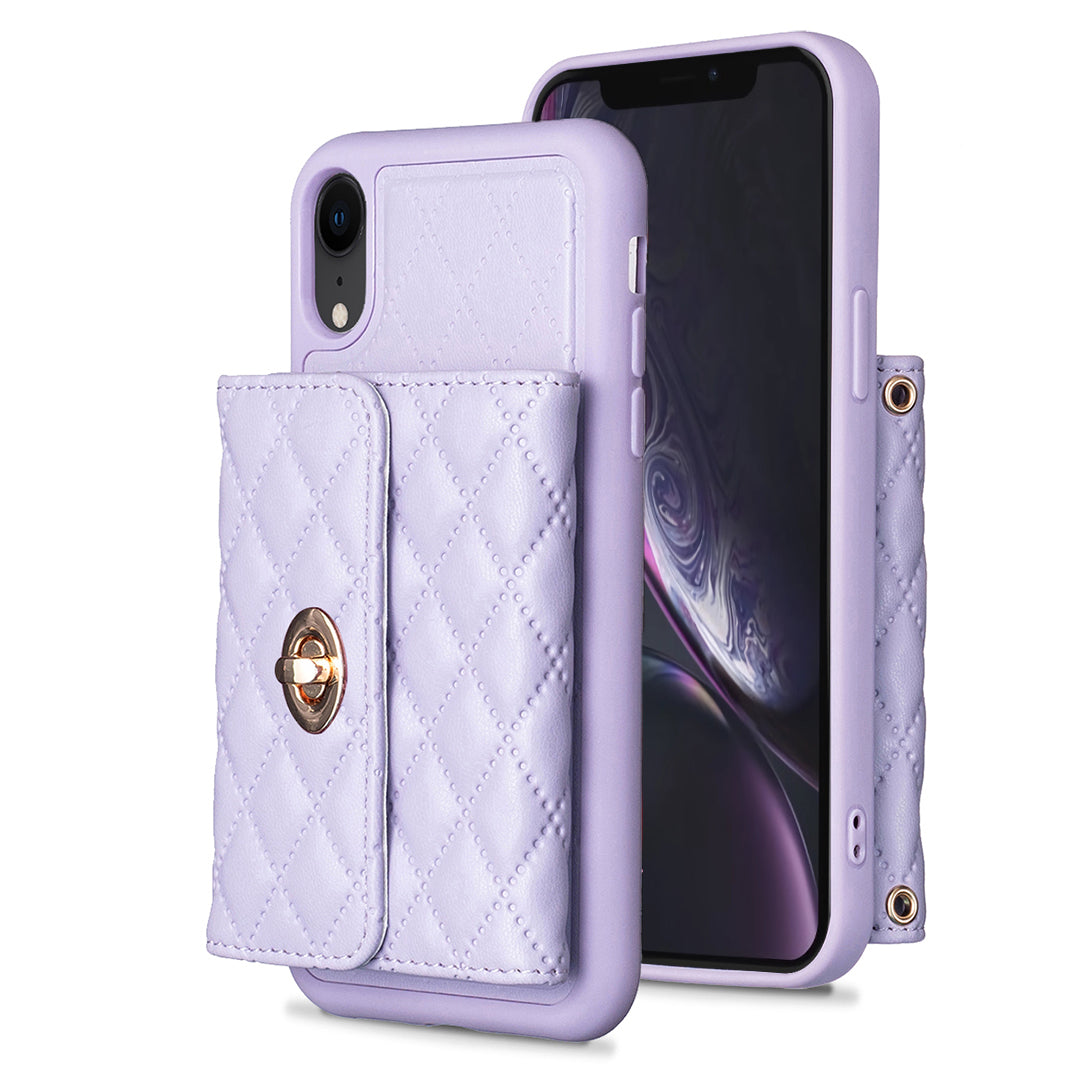 BF21 Kickstand PU Leather TPU Shell for iPhone XR 6.1 inch Shockproof Phone Card Holder Case BF21 Kickstand PU Leather TPU Shell for iPhone XR 6.1 inch Shockproof Phone Card Holder Case